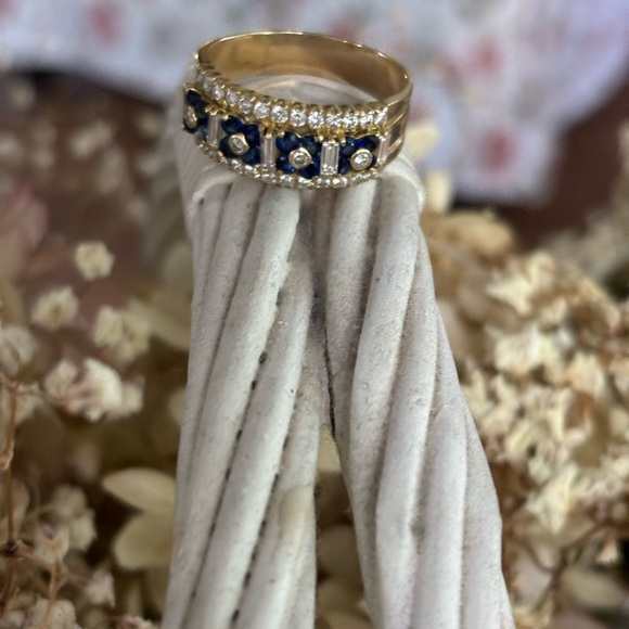 14kt diamond sapphire ring - Picture 3 of 12